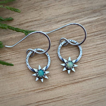 Load image into Gallery viewer, Ethiopian Opal Starburst Hoop Earrings