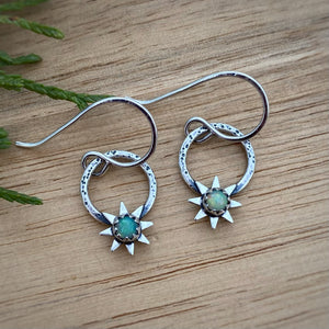 Ethiopian Opal Starburst Hoop Earrings