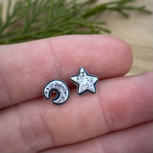 Load image into Gallery viewer, Layered Moon &amp; Star Stud Earrings