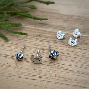 (Set of 3) 3D Moon & Stars Stud Earrings Set {A}