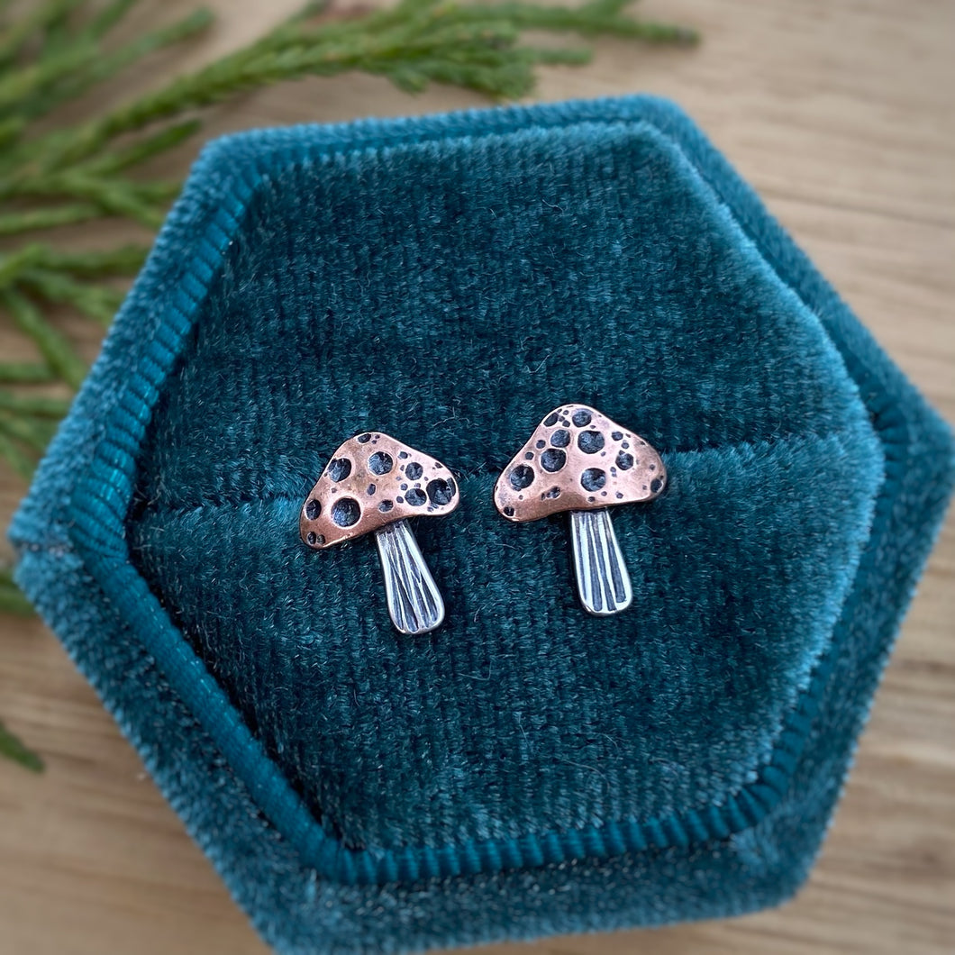 Copper-top Mushie Stud Earrings {A}