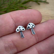 Load image into Gallery viewer, Silver-top Mushie Stud Earrings