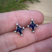 Load image into Gallery viewer, Amethyst Four Dots Stud Earrings