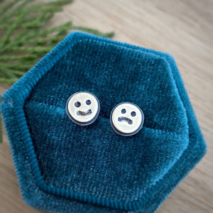 Layered Mixed Metal Emotions Stud Earrings