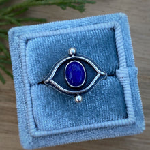 Load image into Gallery viewer, Lapis Lazuli Shadowbox Eye Ring / Size 7.5