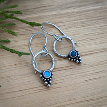 Load image into Gallery viewer, Labradorite &amp; Moonstone Dotted Hoop Earrings