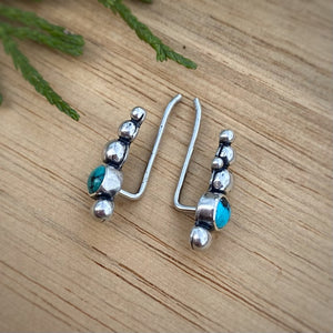 Tibetan Turquoise Bubble Ear Climbers