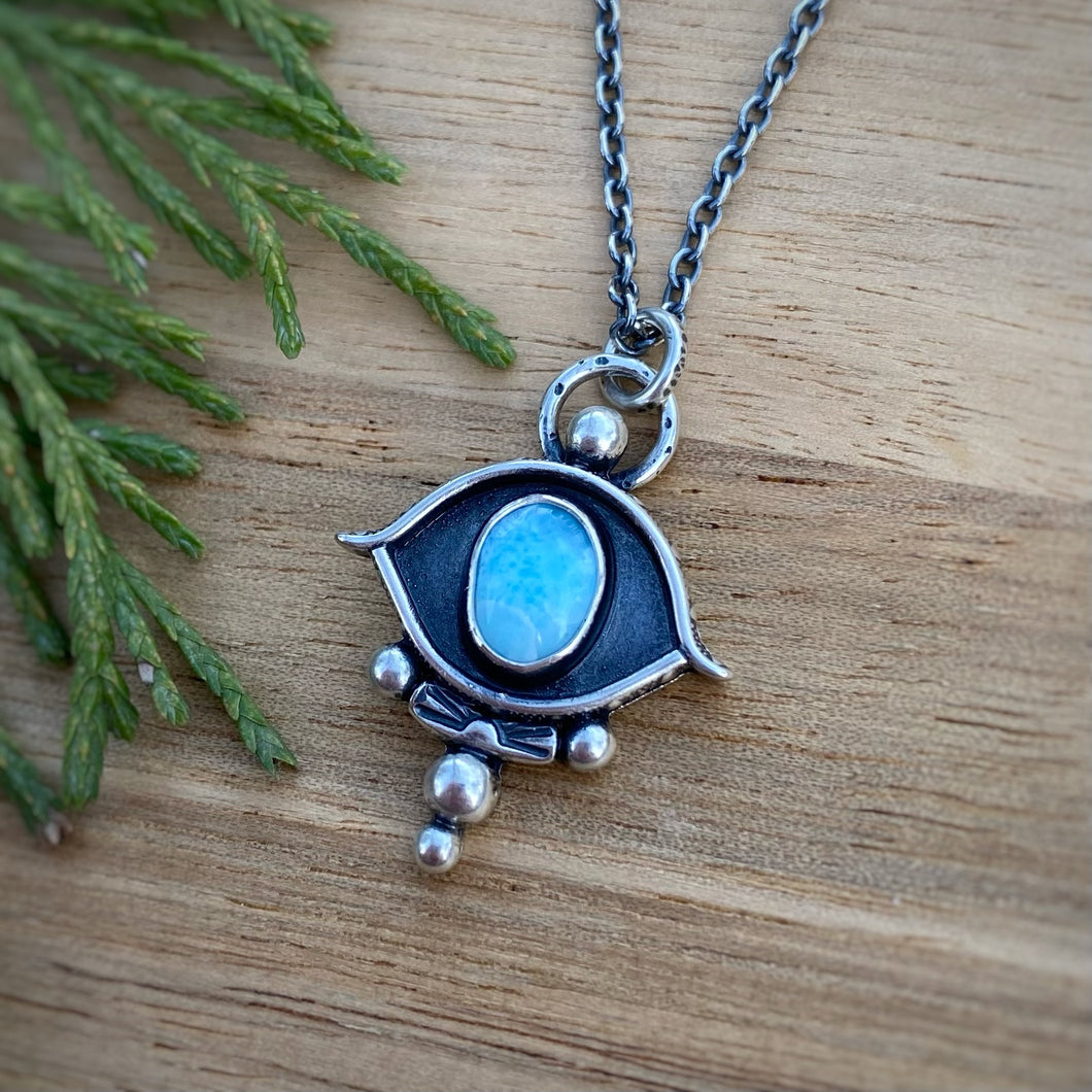 Larimar Eye Necklace / 20”