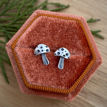 Load image into Gallery viewer, Silver-top Mushie Stud Earrings