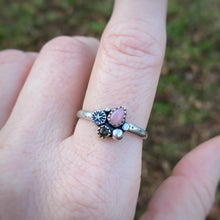 Load image into Gallery viewer, Pink Opal &amp; Citrine Starry Cluster Ring / Size 11