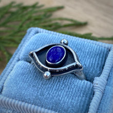 Load image into Gallery viewer, Lapis Lazuli Shadowbox Eye Ring / Size 7.5