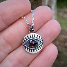 Load image into Gallery viewer, Garnet Eyeball Necklace / 17”