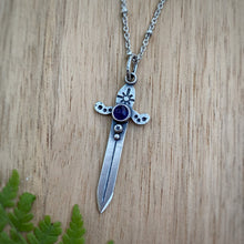 Load image into Gallery viewer, Amethyst Sword Necklace / 19”