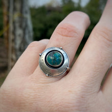 Load image into Gallery viewer, Mineral Park Turquoise Domed Shadowbox Ring / Size 8.25