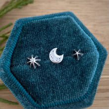 Load image into Gallery viewer, (Set of 3) 3D Moon &amp; Stars Stud Earrings Set {A}