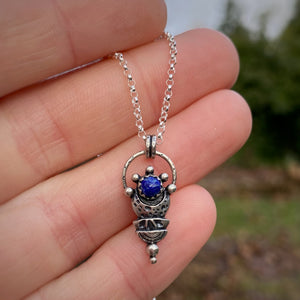 Lapis Lazuli Taper Necklace / 16”