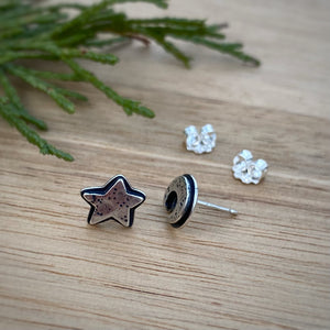 Layered Moon & Star Stud Earrings