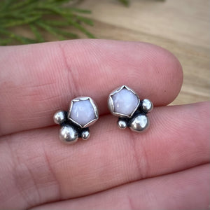 Pink Opal Bubble Stud Earrings