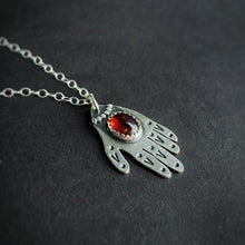 Load image into Gallery viewer, Hamsa Hand Necklace - Garnet / 18” / Made to Order