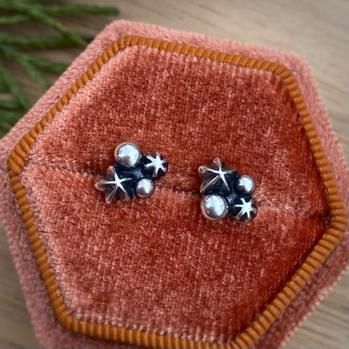 Starry Cluster Stud Earrings {B}