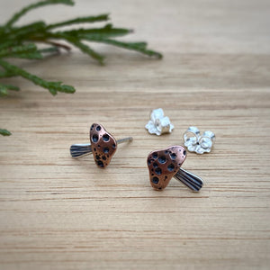 Copper-top Mushie Stud Earrings {A}