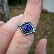 Load image into Gallery viewer, Lapis Lazuli Shadowbox Eye Ring / Size 7.5