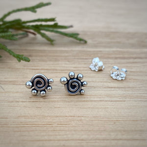 Swirls & Dots Stud Earrings