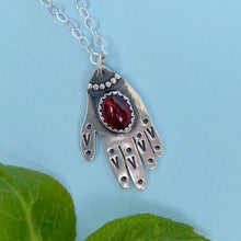 Load image into Gallery viewer, Hamsa Hand Necklace - Garnet / 18” / Made to Order