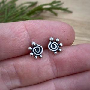 Swirls & Dots Stud Earrings