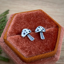 Load image into Gallery viewer, Silver-top Mushie Stud Earrings