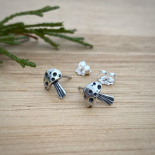 Load image into Gallery viewer, Silver-top Mushie Stud Earrings