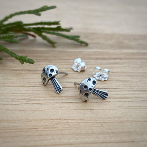 Silver-top Mushie Stud Earrings