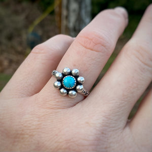 Kingman Turquoise Bubble Ring / Size 8.5