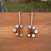 Load image into Gallery viewer, Carnelian Daisy Drop Earrings