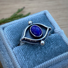 Load image into Gallery viewer, Lapis Lazuli Shadowbox Eye Ring / Size 7.5