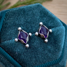 Load image into Gallery viewer, Amethyst Four Dots Stud Earrings