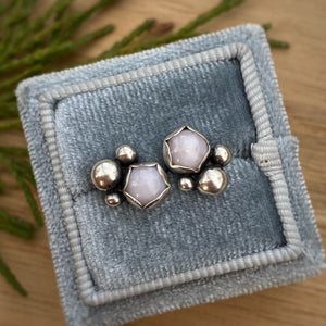 Pink Opal Bubble Stud Earrings