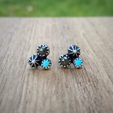 Load image into Gallery viewer, Pyrite &amp; Turquoise Studs